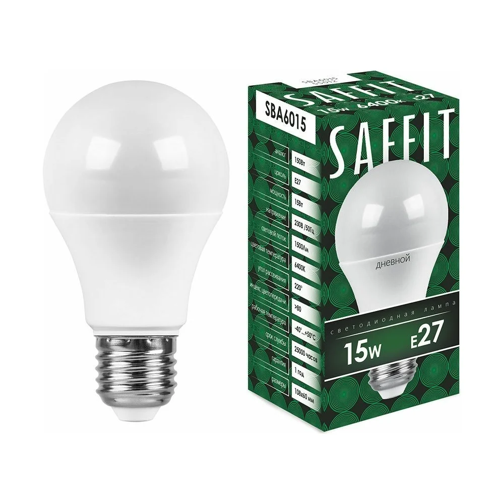 Светодиодная лампа SAFFIT E27 12W 4000K SBA6012 55008