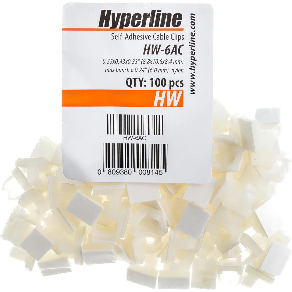 Самоклеящийся кабельный зажим Hyperline HW-6AC 16939