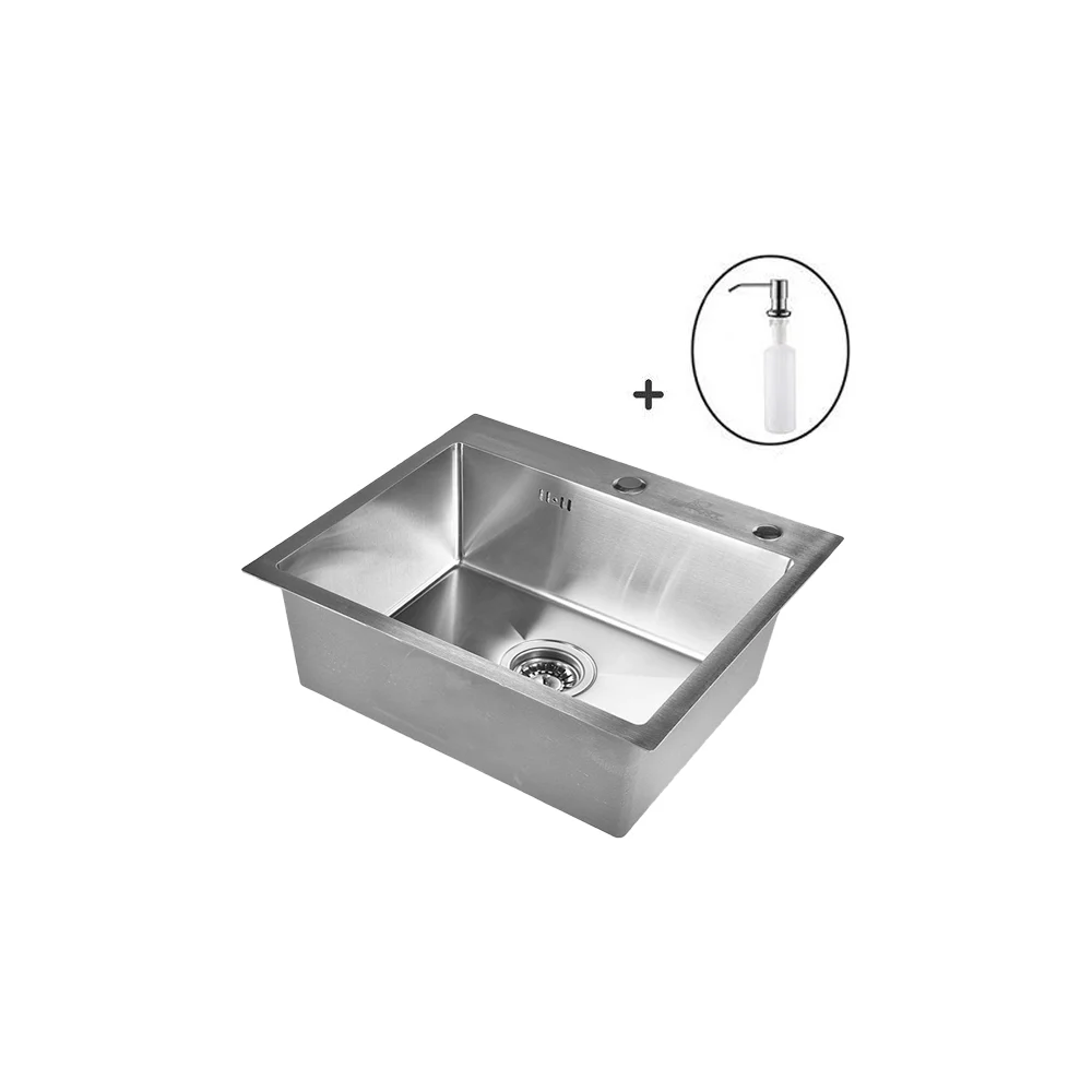 Кухонная мойка WISENT ws37050 (70x50 см) с дозатором WS37050/WGER013/W405A