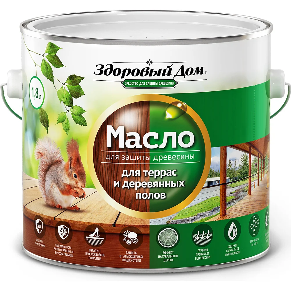 Масло для террас и деревянных полов Здоровый дом Лк-00009552