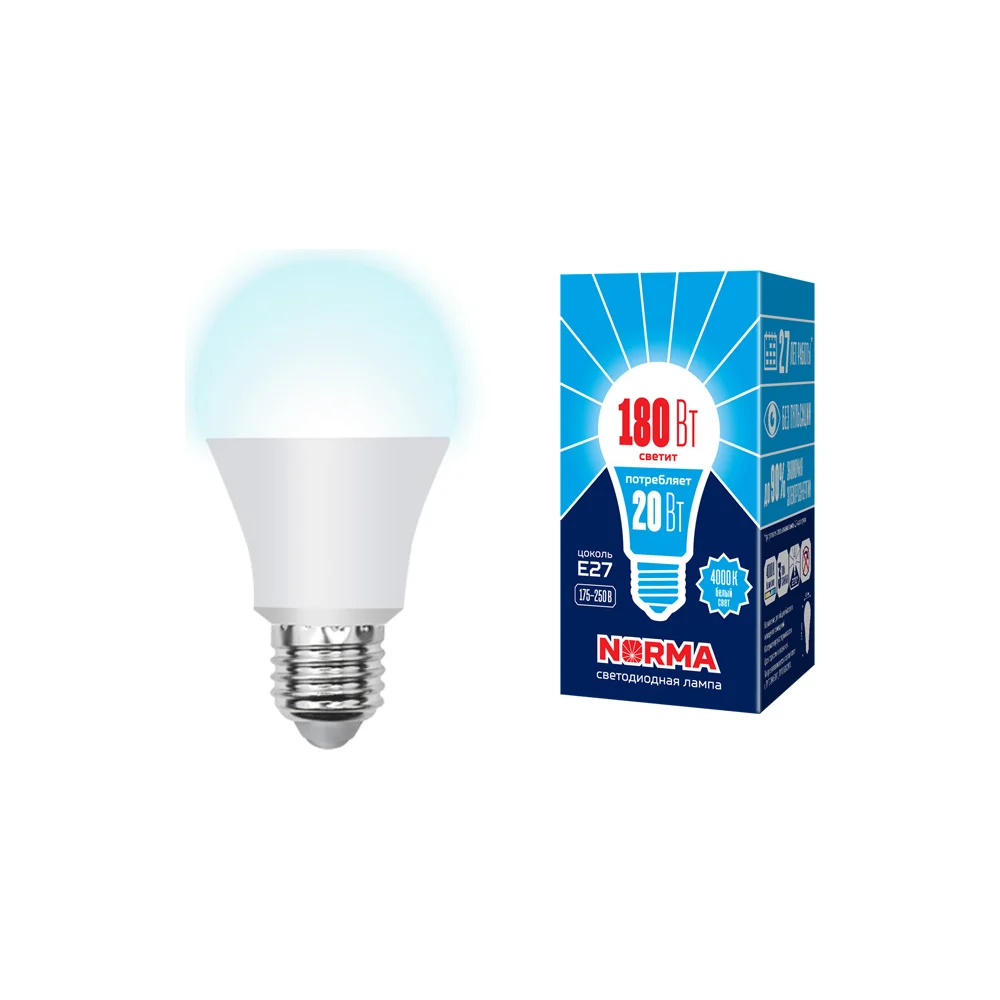 Светодиодная лампа Volpe LED-A65-20W/NW/E27/FR/NR UL-00004029