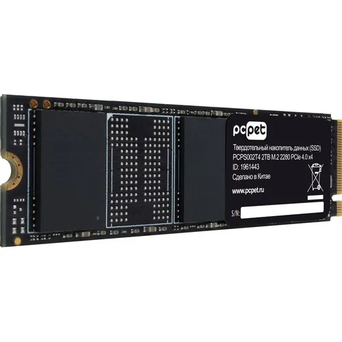 SSD накопитель PC PET PCPS002T4 2ТБ, M.2 2280, PCIe 4.0 x4, NVMe, M.2, oem