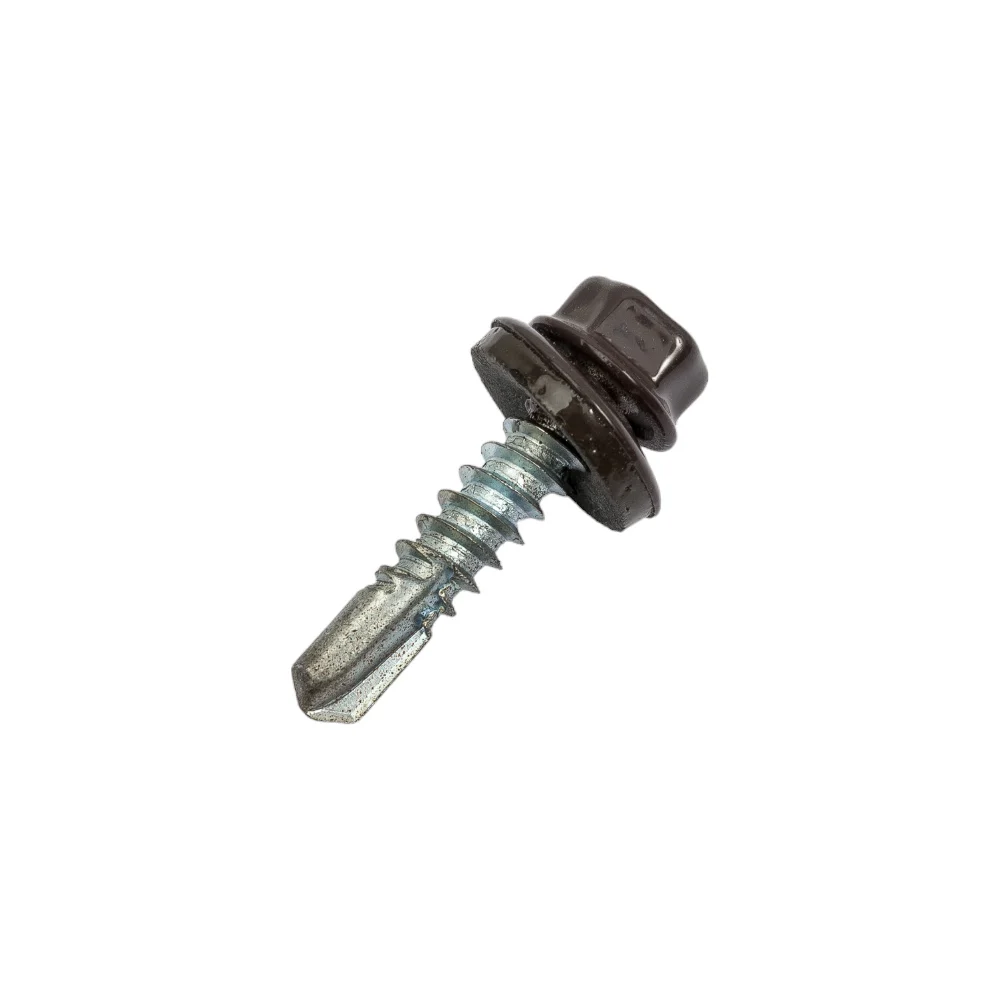 Кровельный саморез КРЕП-КОМП 5,5x25 RAL8019, серо-коричневый К (250шт) ск55258019кф-У