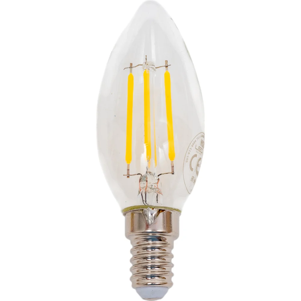 Светодиодная филаментная лампа HOROZ ELECTRIC FILAMENT CANDLE-4 4W 4200K E14 220-240V 001-013-0004 HRZ00002158