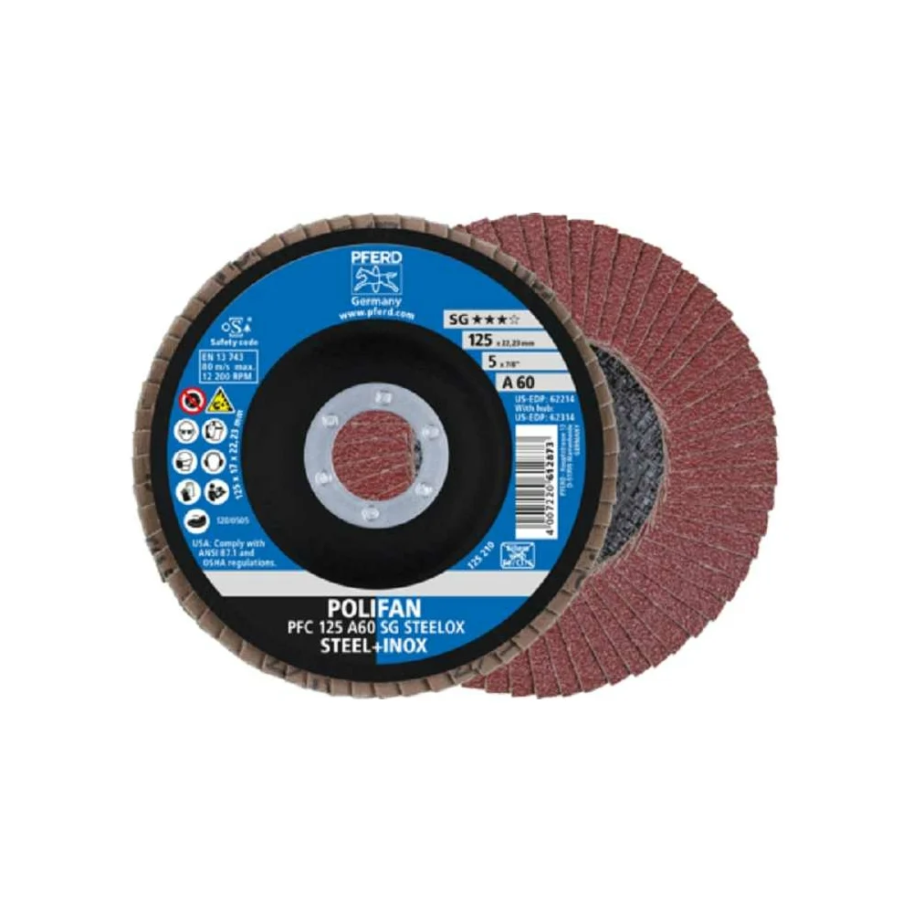 Шлифовальный лепестковый круг PFERD PFC 125 A60 SG STEELOX 67706125