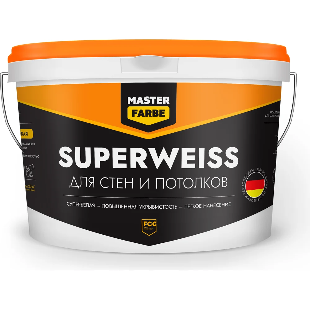 Интерьерная водно-дисперсионная краска MASTERFARBE Superweiss 4631159427408