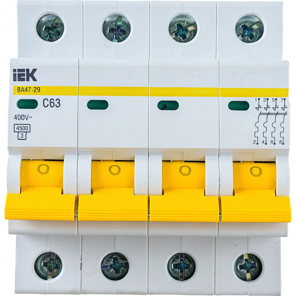Автоматический выключатель IEK ВА 47-29 MVA20-4-063-C