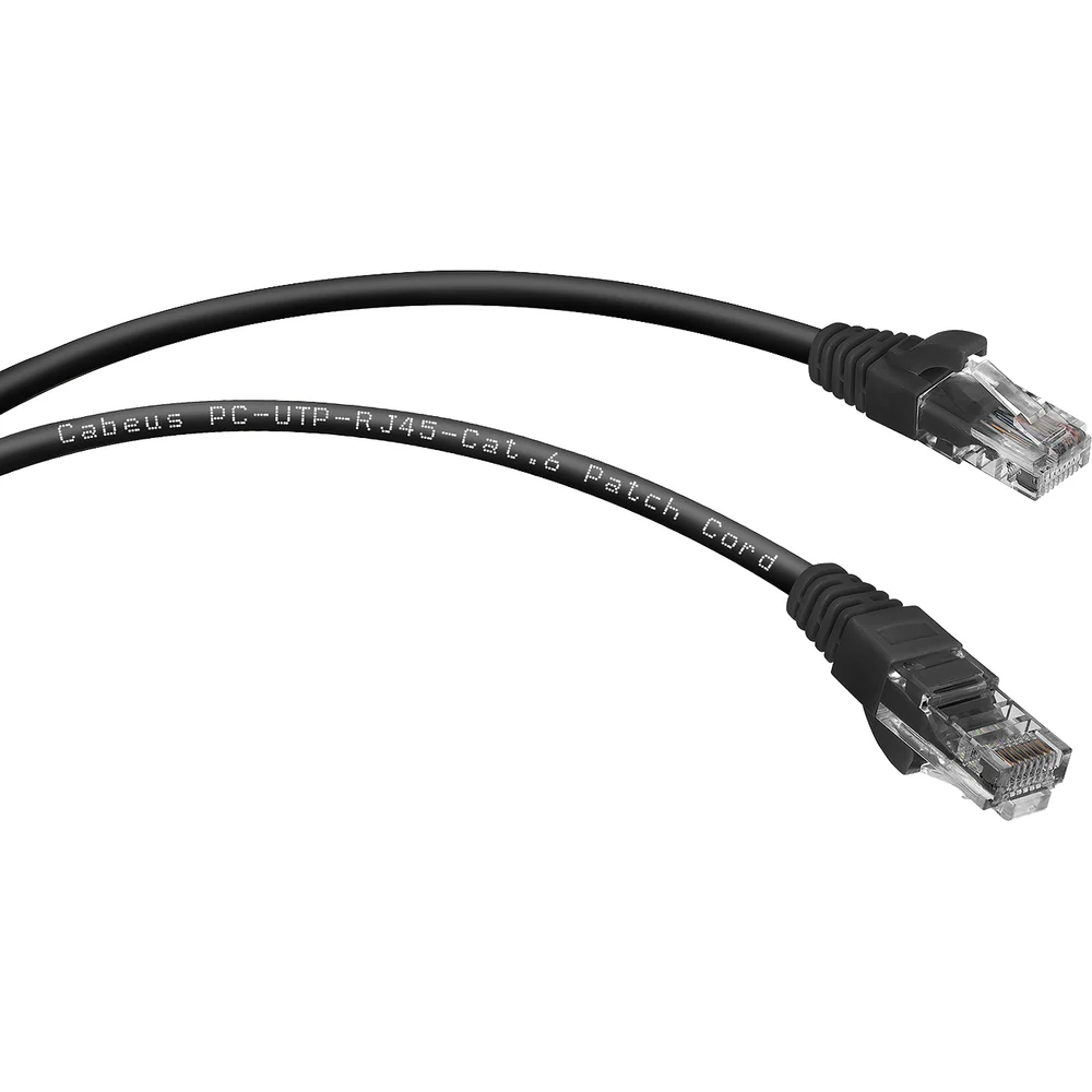 Неэкранированный патч-корд Cabeus PC-UTP-RJ45-Cat.6-1.5m-BK