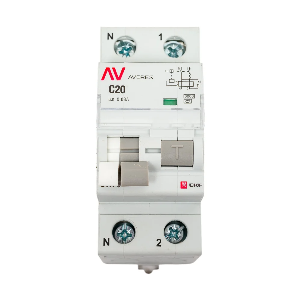 Дифференциальный автомат EKF DVA-6 AVERES rcbo6-1pn-20C-30-a-av