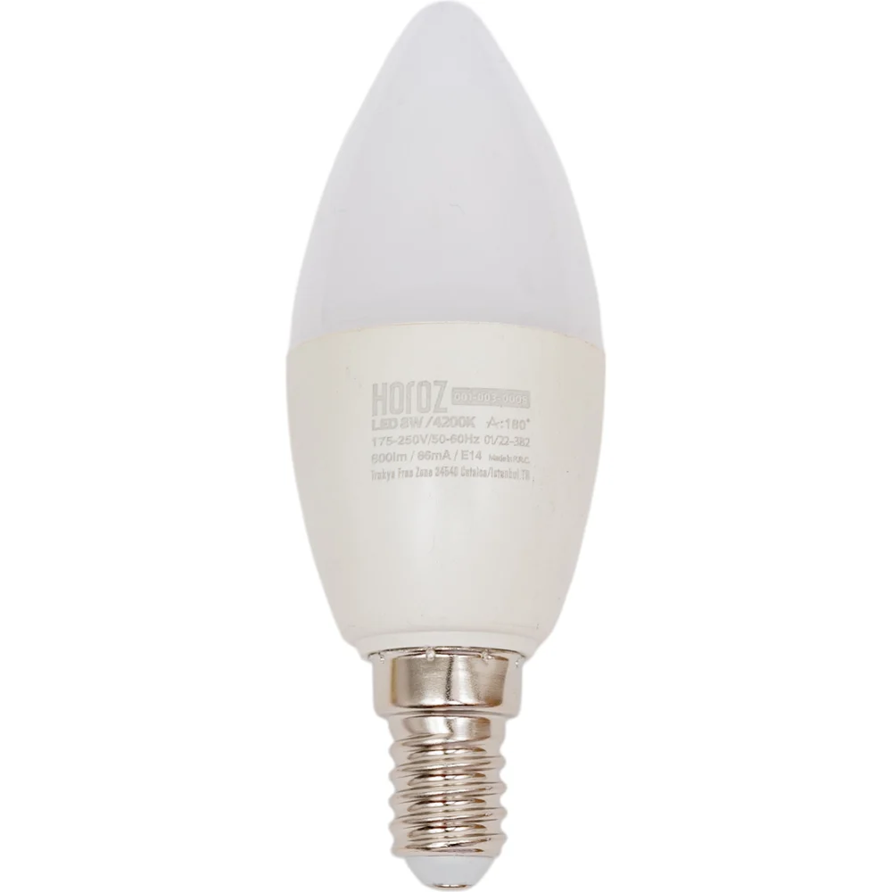 Лампа светодиодная HOROZ ELECTRIC ULTRA-8 8W C37 4200K E14 175-250V 001-003-0008 HRZ33002925