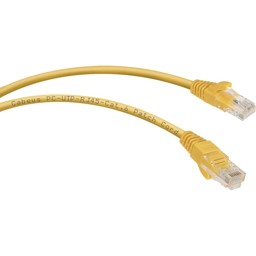 Неэкранированный патч-корд Cabeus PC-UTP-RJ45-Cat.6-2m-YL-LSZH