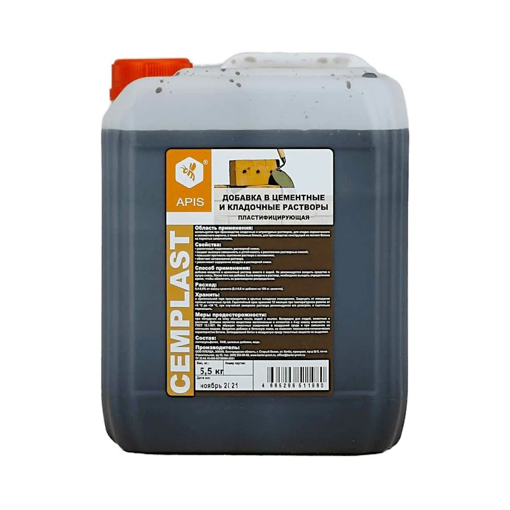 Добавка в штукатурные и кладочные цементные растворы APIS CEMPLAST 4665296517500