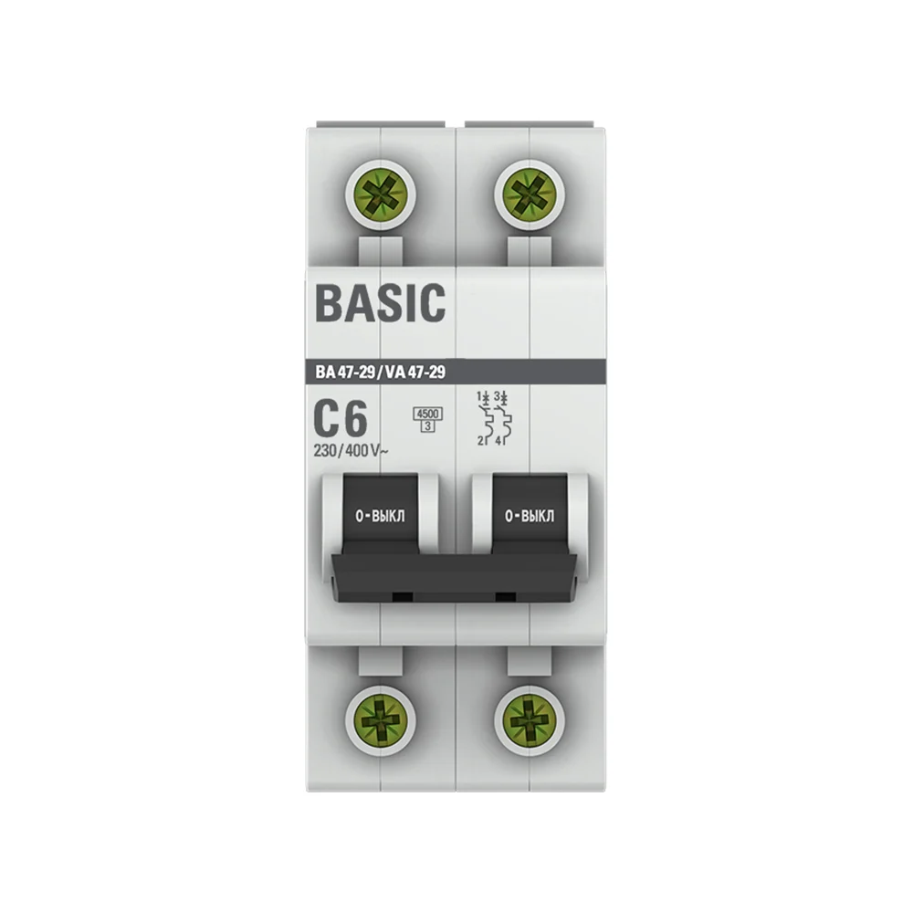 Автоматический выключатель EKF ВА 47-29 Basic mcb4729-2-06C