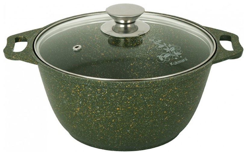 Кастрюля Kukmara 3 л, со стеклянной крышкой, Trendy style malachite (к31tsml)
