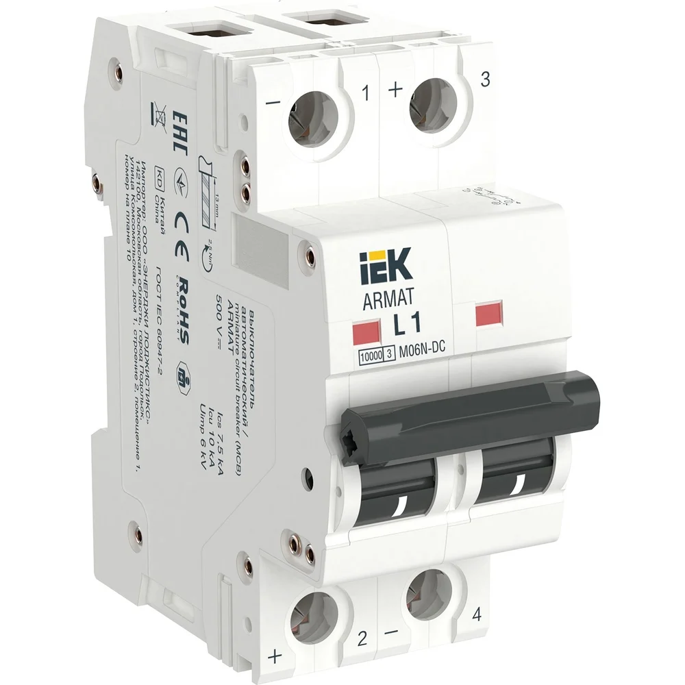 Автоматический выключатель IEK armat m06n-dc AR-M06N-2-L001DC