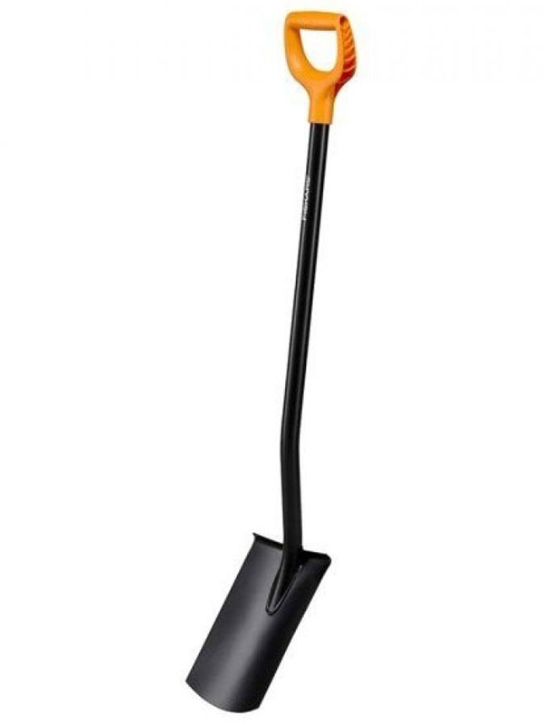 Лопата штыковая Fiskars Solid, с закругленным лезвием (1066717)