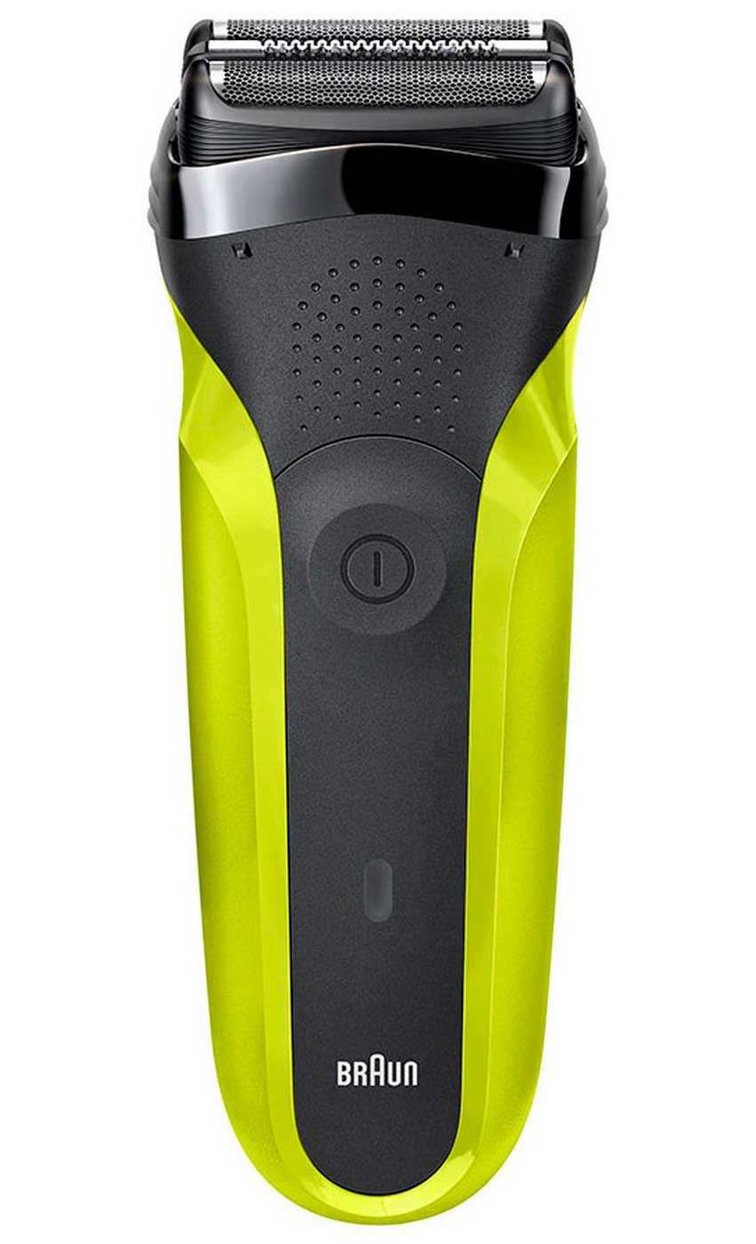 Электробритва Braun 300s green, сухое бритье, 3 режущих элемента, 3D бреющая система