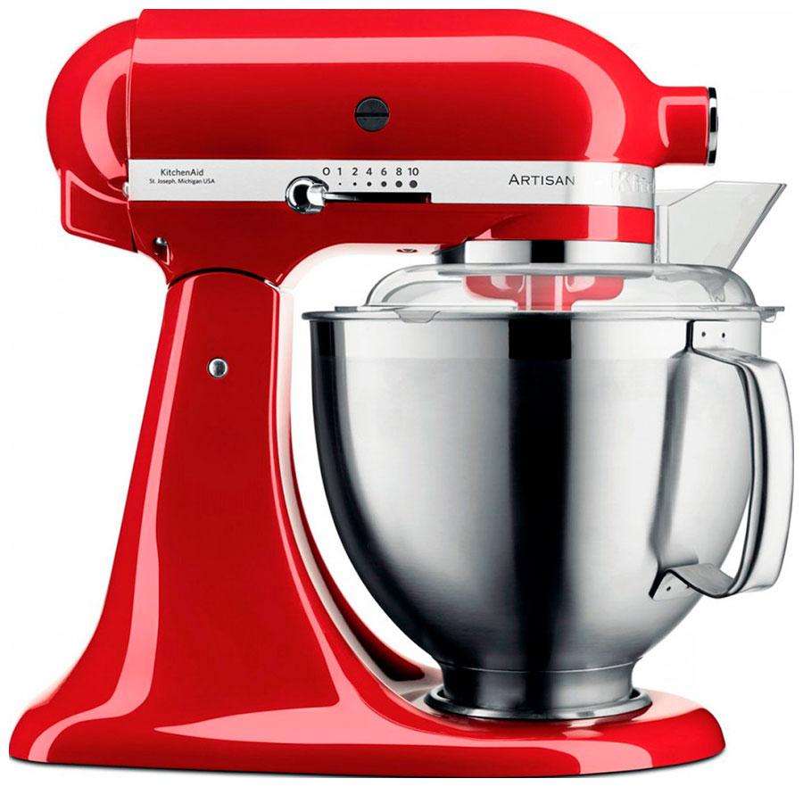 Планетарный миксер KitchenAid Artisan 5KSM185PSEER, нержавеющая сталь, красный