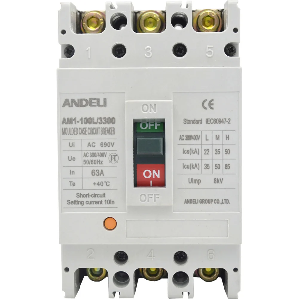 Автоматический выключатель ANDELI AM1-100L/3P ADL06-016