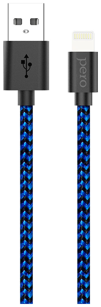 Дата-кабель Pero DC-04 8-pin Lightning 2А 1м Blue-black