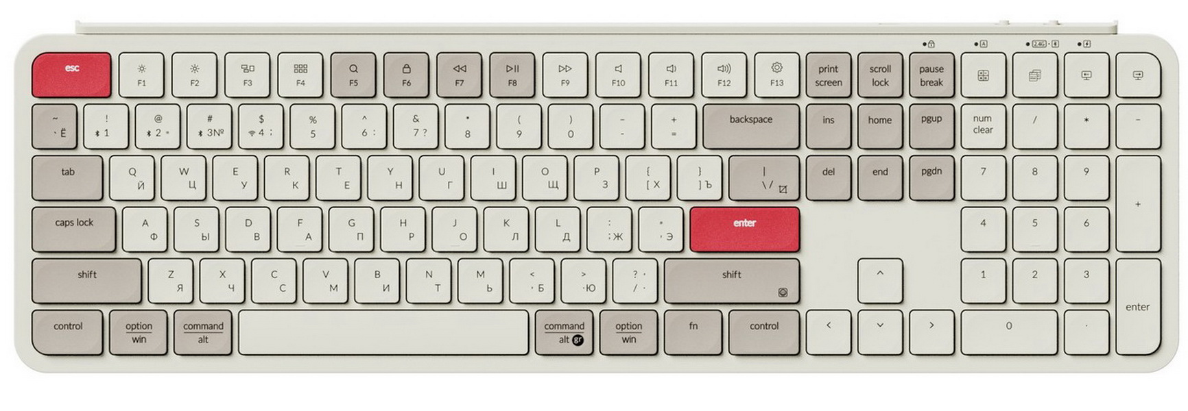 Беспроводная ультратонкая клавиатура Keychron B6 Pro, 109 клавиш, ножничные переключатели, цвет Retro Red