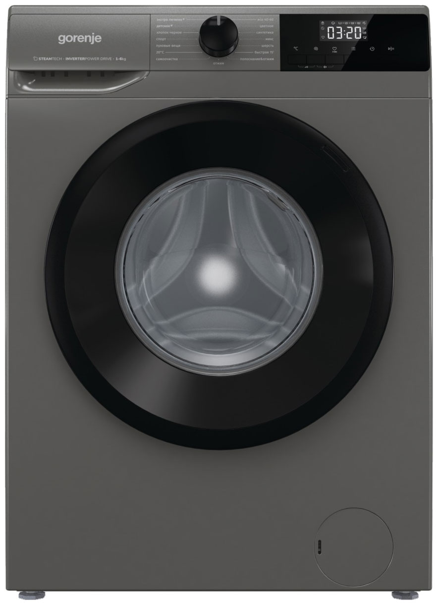 Стиральная машина Gorenje W2NHPI62SCSS, загрузка 6 кг, отжим 1200 об/мин, отсрочка старта