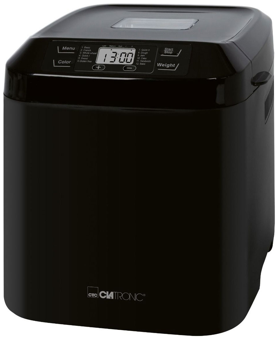 Хлебопечка Clatronic BBA 3774 schwarz, таймер, объем 3 л, вес 1500 г