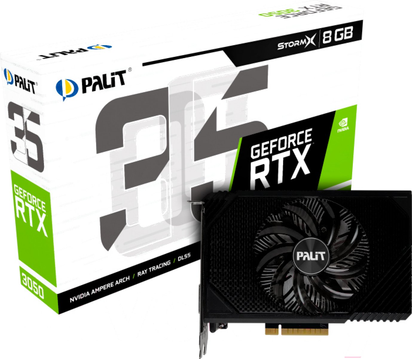 Видеокарта Palit GeForce RTX 3050 STORMX 8GB (NE63050018P1-1070F)