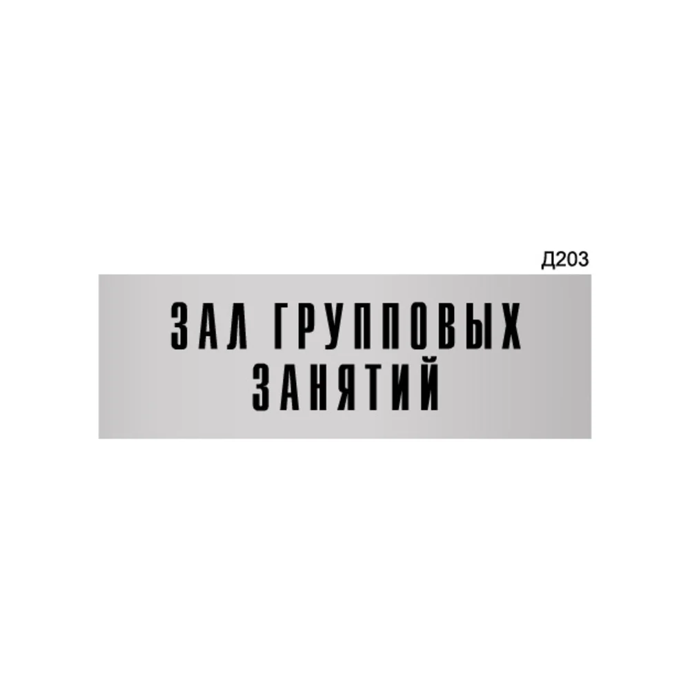 Информационная табличка GRM зал групповых занятий прямоугольная д203 300x100 мм 218000115-203