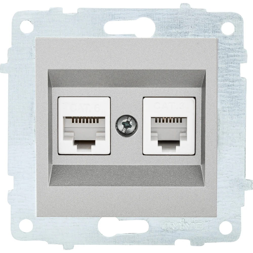 Механизм компьютерной 2-местной розетки rj45 OVIVO CAT6 600-000310-230