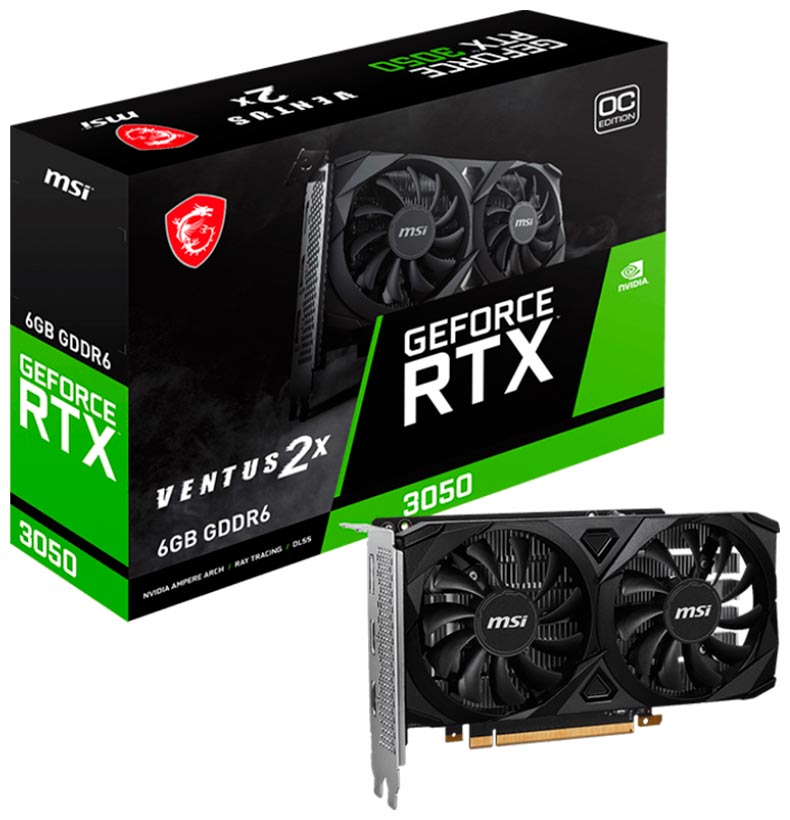 Видеокарта MSI GeForce RTX 3050 VENTUS 2X 6G OC