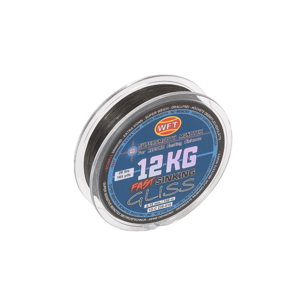 Плетеная леска WFT KG GLISS SINKING Black 1D-C-226-018