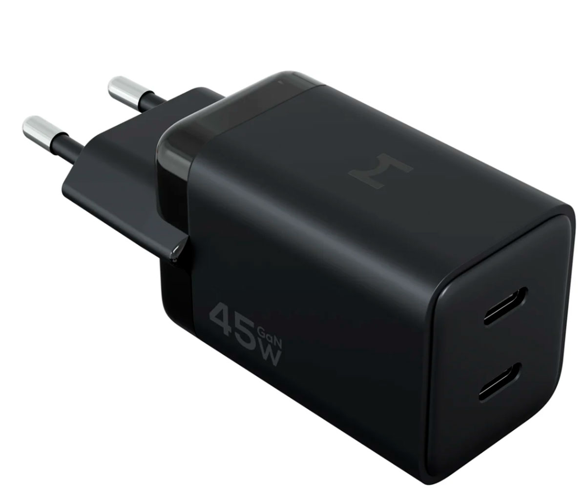 Компактное сетевое зарядное устройство Magssory Nano Pro 45w Gan Duo port wall Charger с функцией быстрой зарядки, черный