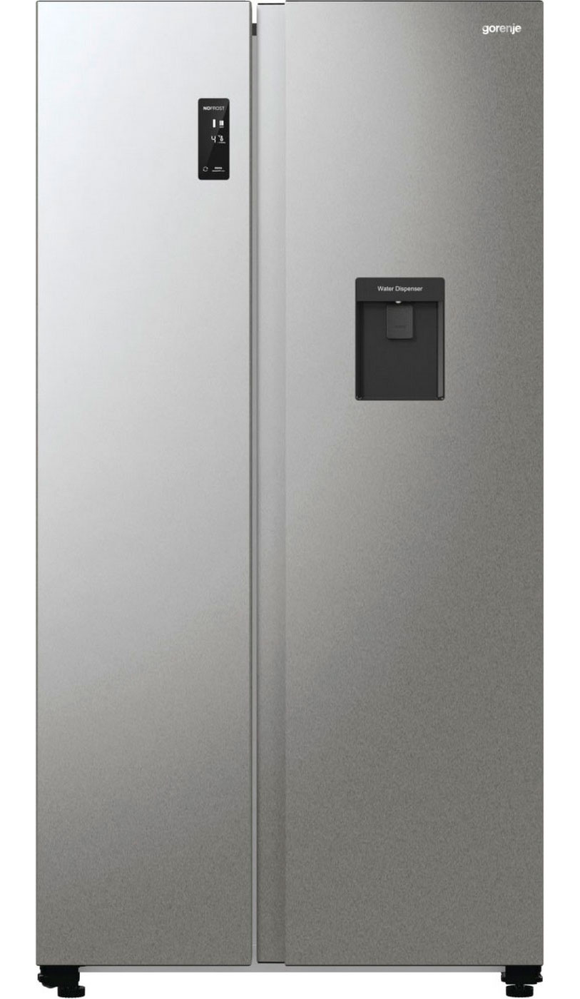 Холодильник Side-by-Side Gorenje NRR9185EAXLWD, система No Frost, серебристый металлик