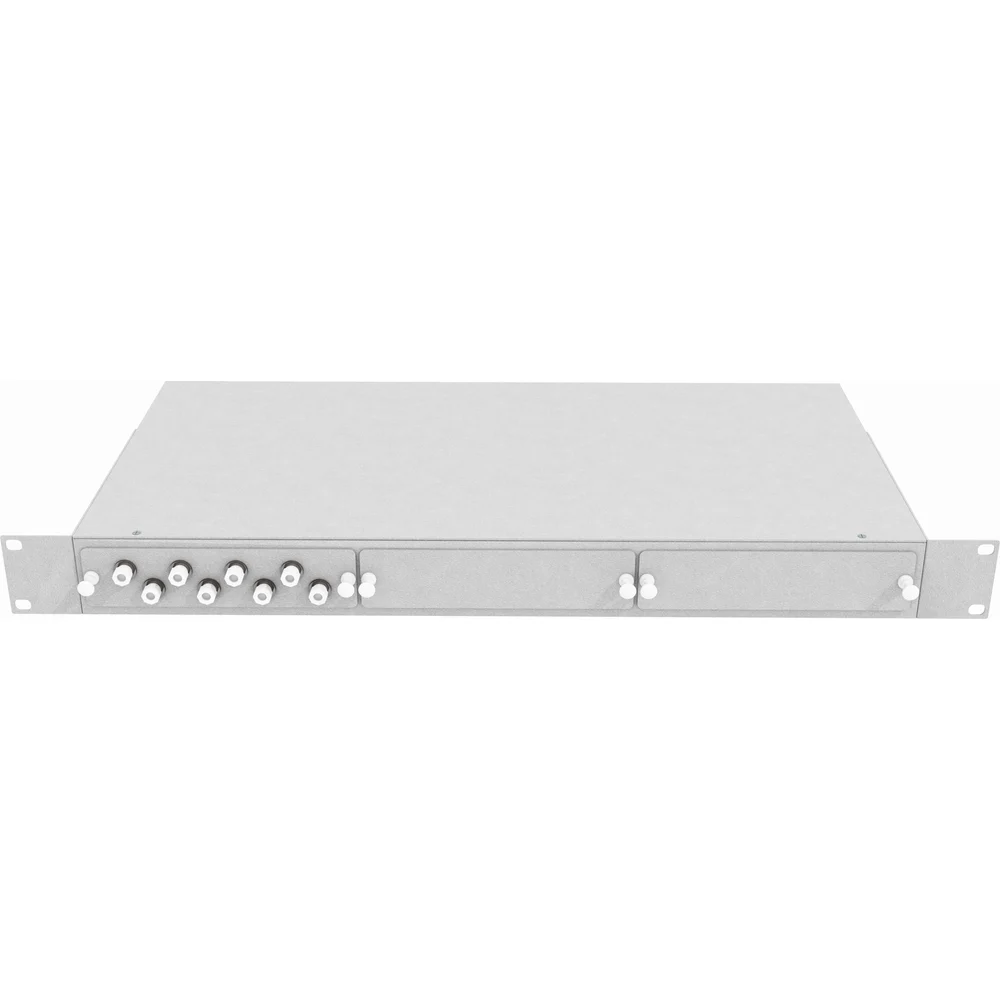 Укомплектованный многомодовый стоечный оптический кросс TopLan КРС-Top-1U-08FC/U-OM2-GY