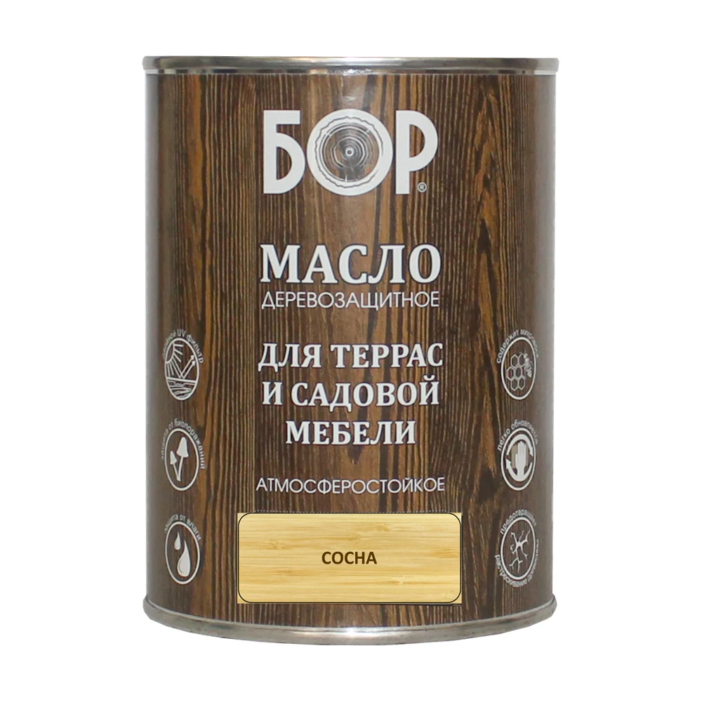Деревозащитное масло для террас и садовой мебели Бор 4690417074211