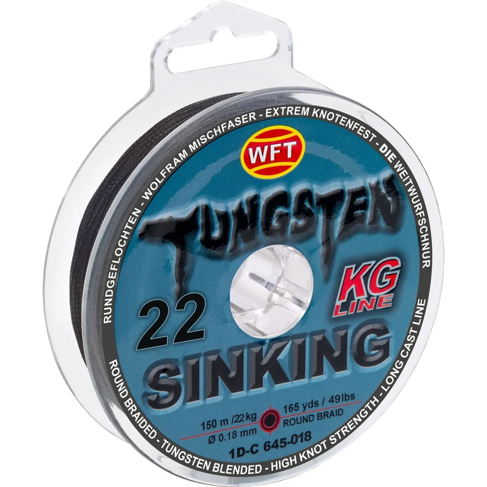 Плетеная леска WFT KG TUNGSTEN SINKING Black 1D-C-645-018