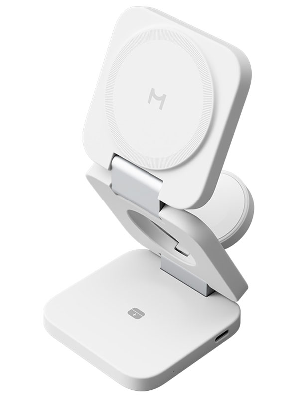 Складное беспроводное ЗУ Magssory Flex 3 в 1 для Apple, с магнитами совместимое с MagSafe, белый