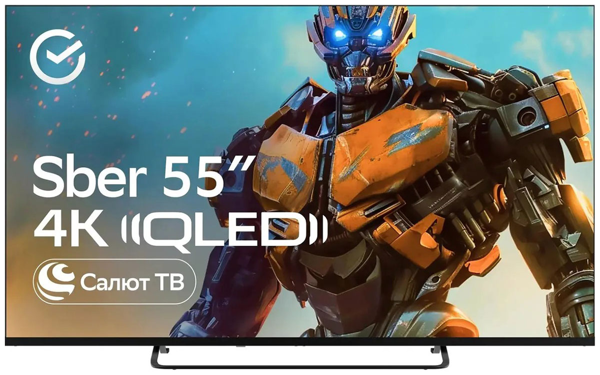 Телевизор Sber SDX-55UQ5236, голосовое управление, QLED-матрица