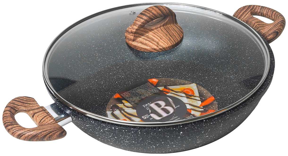 Сотейник-ВОК Panairo ECO induction с крышкой и съемными ручками, 28 см, индукция (ECO-SOT.WO-28-S2.wd-K.wd-I)