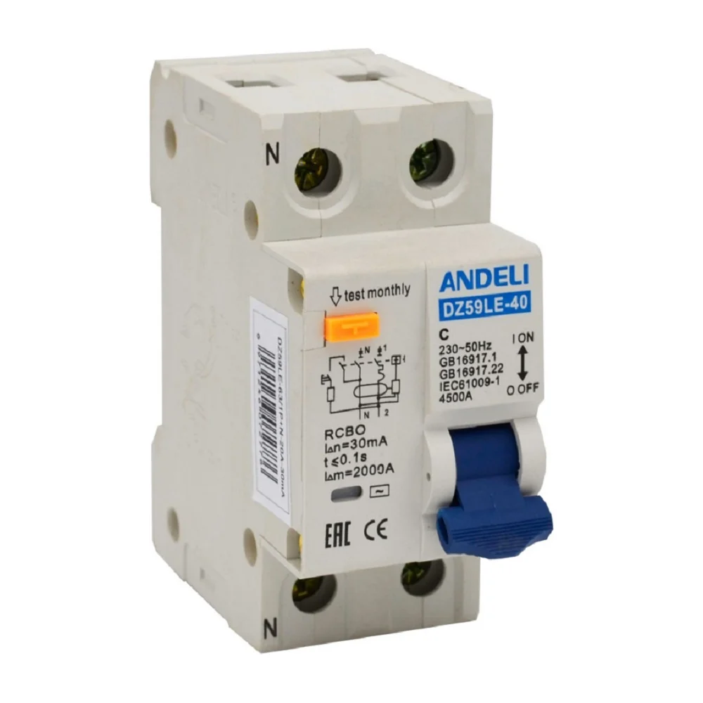 Дифференциальный автомат ANDELI DZ59LE-40 ADL02-055