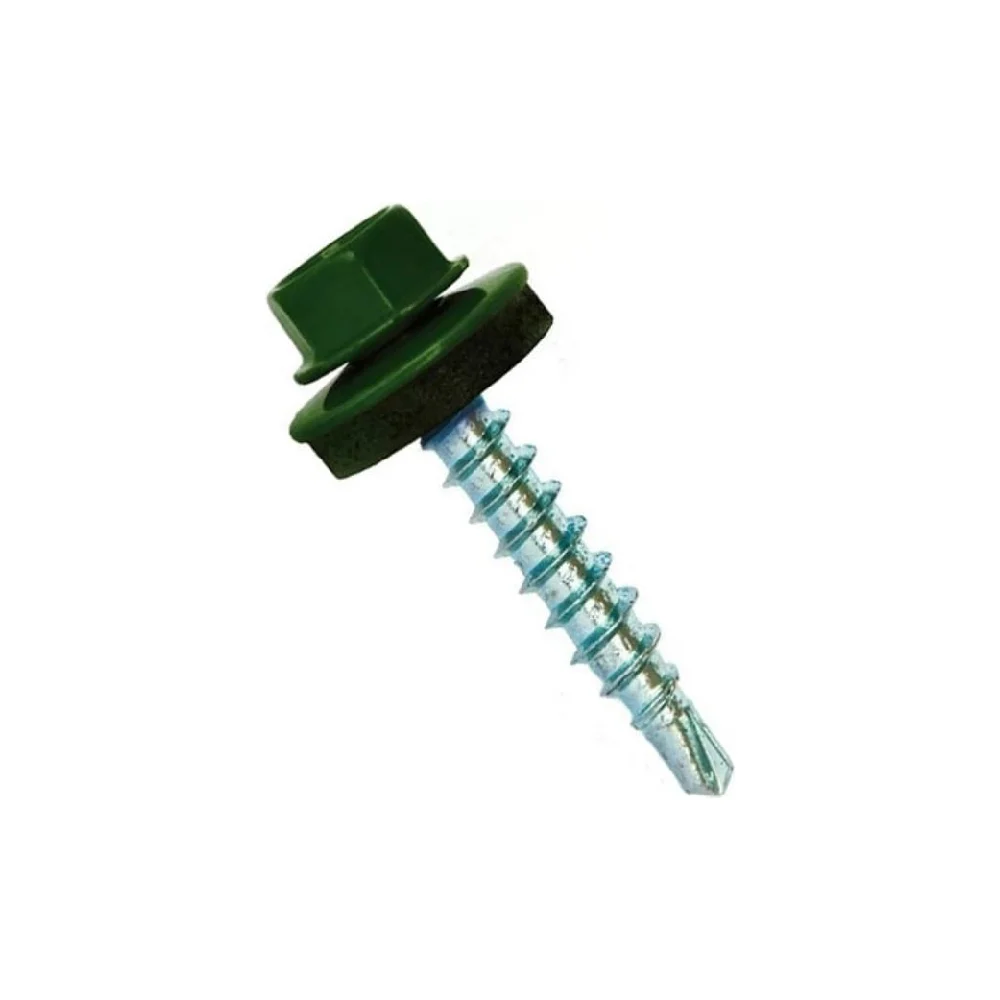 Кровельные саморезы ВИРТУОЗ 5,5х19 мм RAL6005 зеленый мох25 шт. 27863