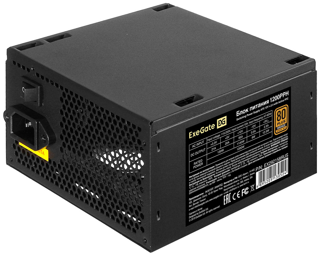 Блок питания ExeGate 1200W Bronze 1200PPH (EX292158RUS)