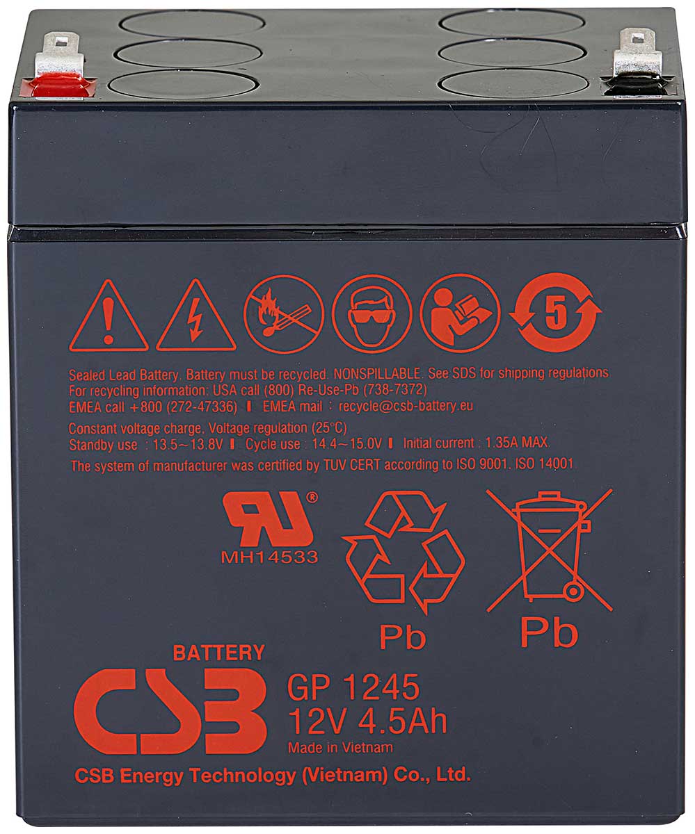 Аккумуляторная батарея для ИБП  CSB GP1245 (12В, 4.5Ач) клемма F1