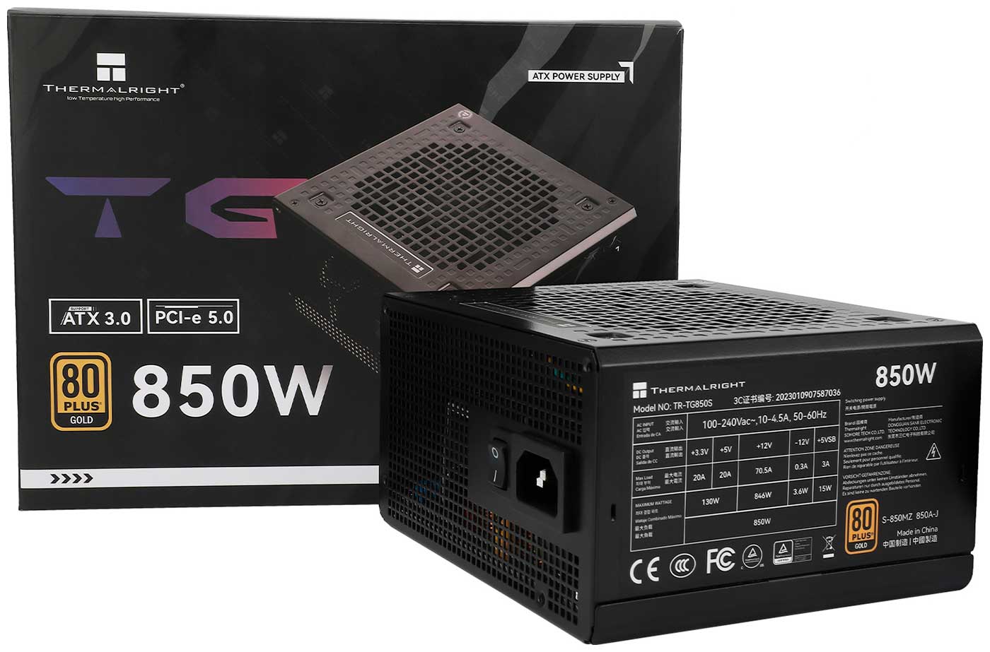 Блок питания Thermalright 850W Gold ATX 3.0 (TR-TG 850S)