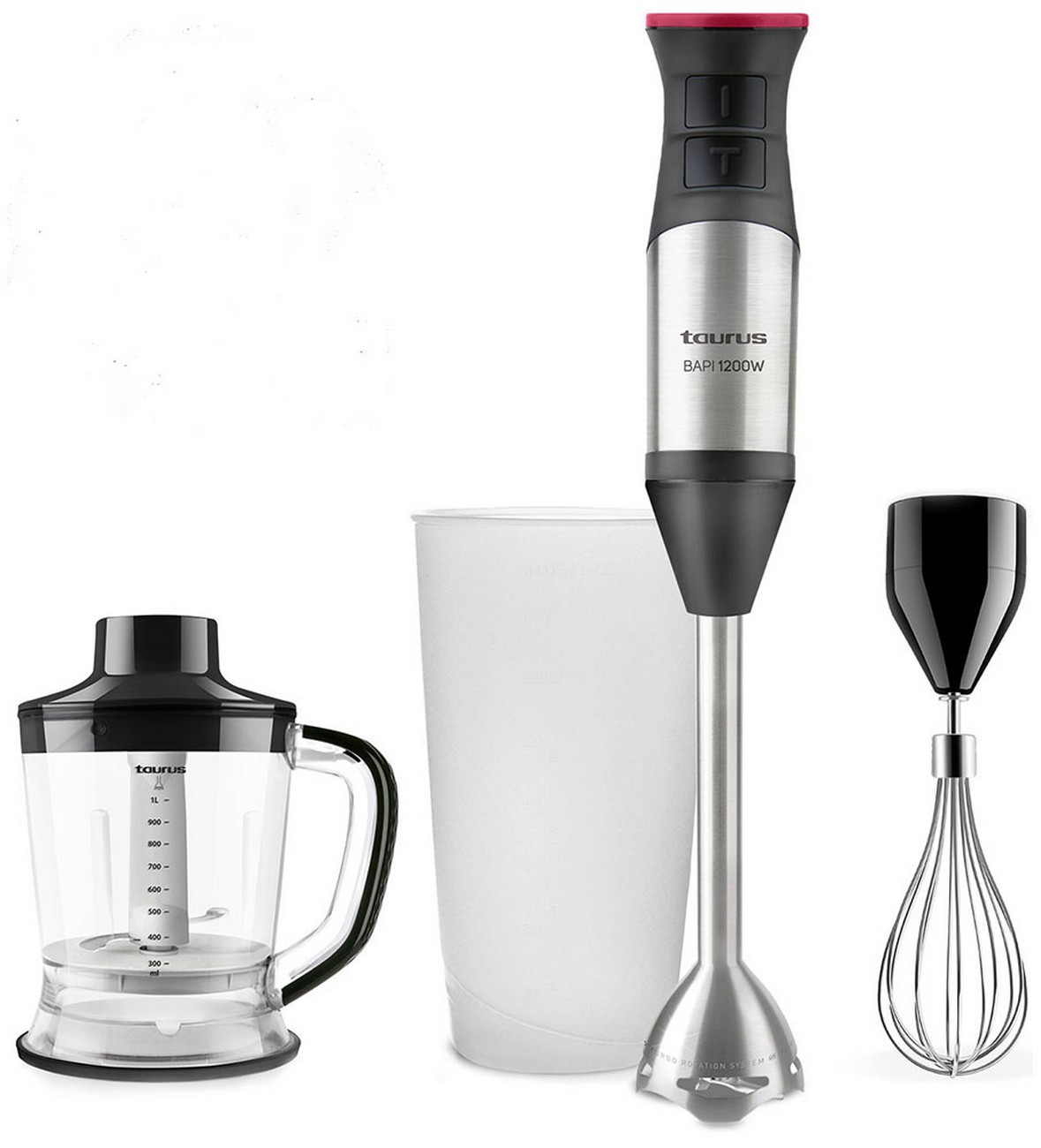 Погружной блендер Taurus Bapi 1200 Plus Inox, 20 скоростей, турбо функция
