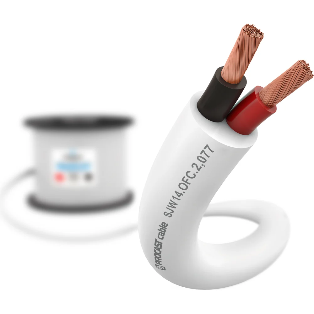 Акустический кабель PROCAST cable SJW 14.OFC.2,077.10 14AWG 2x2,077мм2, PVC, белый, 10 м НФ-00002097