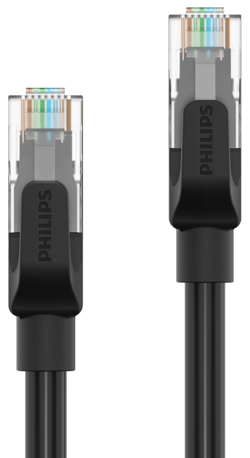 Патч-корд Philips CAT.6, 26AWG, OD:6.0mm, 3M, Black (SWN2103G/56)