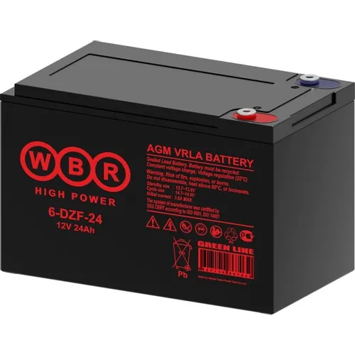 Аккумуляторная батарея WBR 6-DZF-24 для ИБП, 12В, 24Ач [6-dzf-24 wbr]