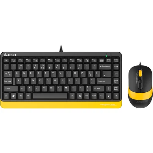 Комплект (клавиатура+мышь) A4TECH Fstyler F1110, USB, проводной, черный [f1110 bumblebee]